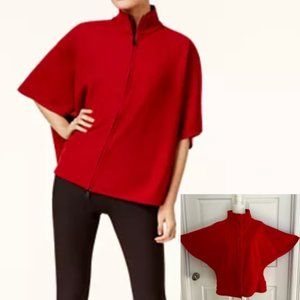 Liz Claiborne fleece batwing funnel neck jacket szL